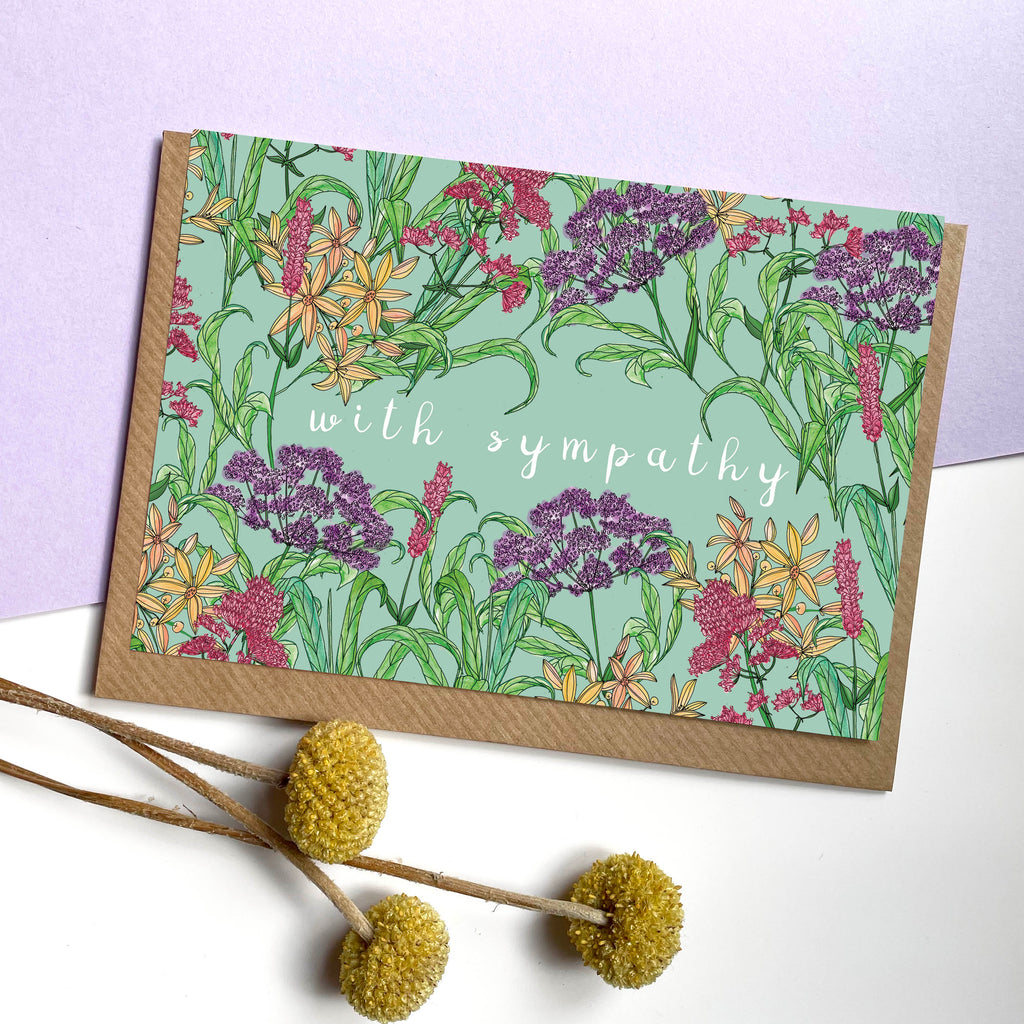 With Sympathy (Wildflowers) - Greetings Card