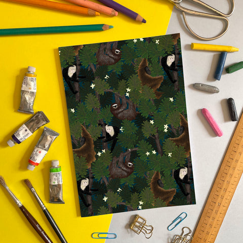 Monkeys and Sloths - A5 Notebook