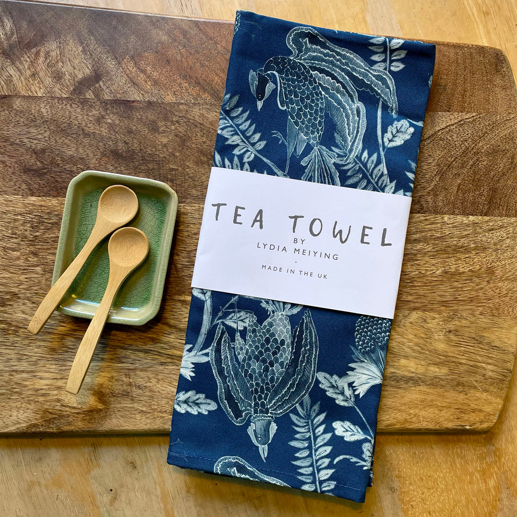 Emperor's Garden (Cobalt) - Tea Towel