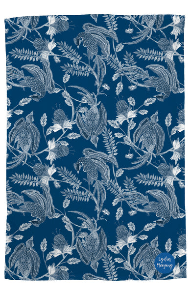 Emperor's Garden (Cobalt) - Tea Towel
