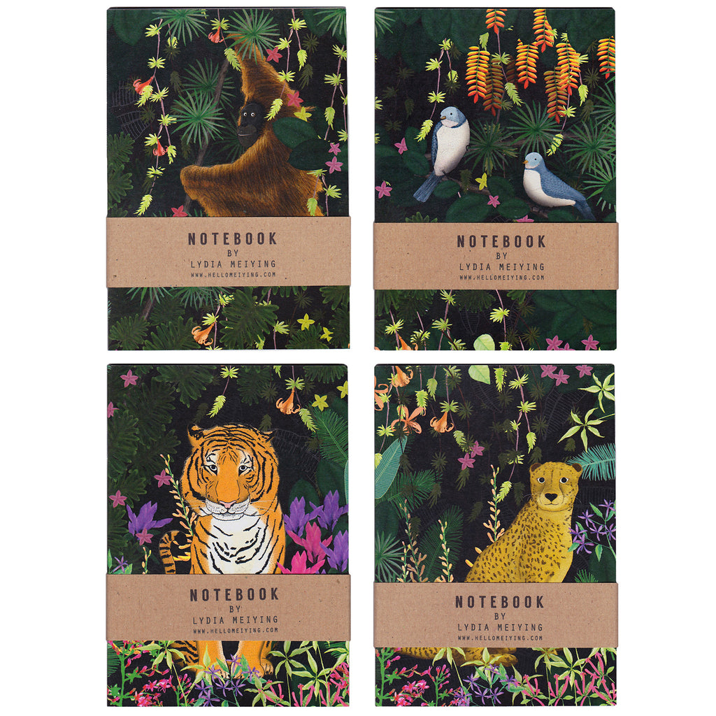 Pack of Four Jungle Notebooks