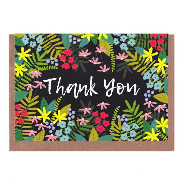 Thank You - Floral - Greetings Card