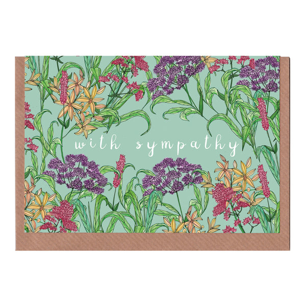 With Sympathy (Wildflowers) - Greetings Card