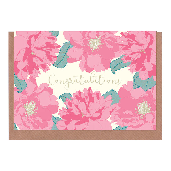 Congratulations (Peony) - Greetings Card