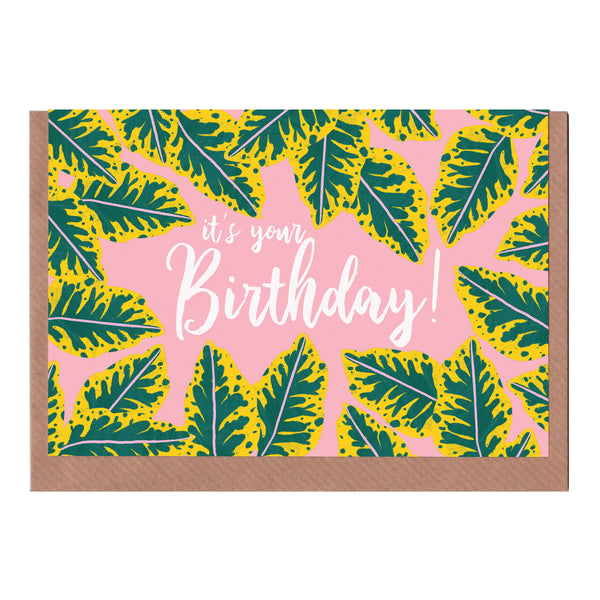 It's Your Birthday (Pink Calathea) - Greetings Card