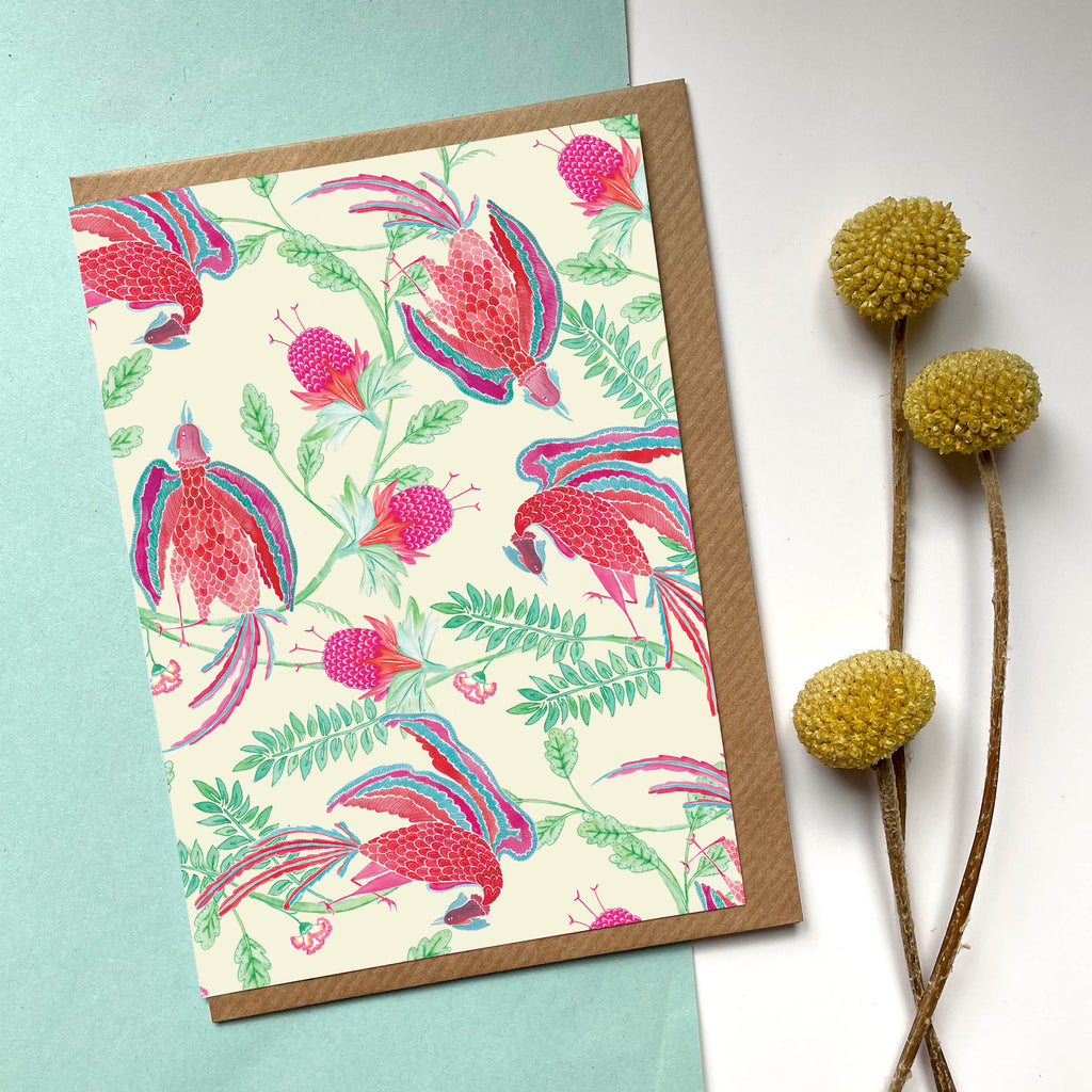 Emperor's Garden (Ivory) - Greetings Card