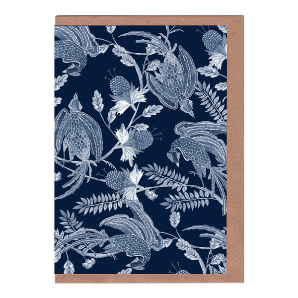 Emperor's Garden (Cobalt) - Greetings Card