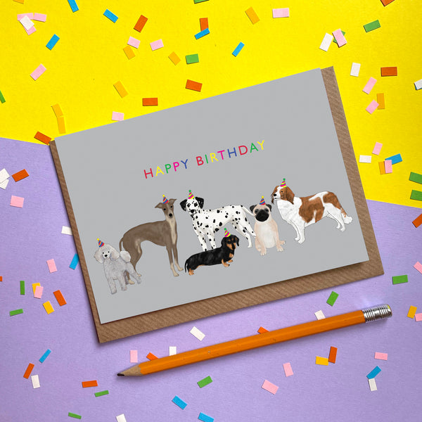 Happy Birthday Dogs - Greetings Card
