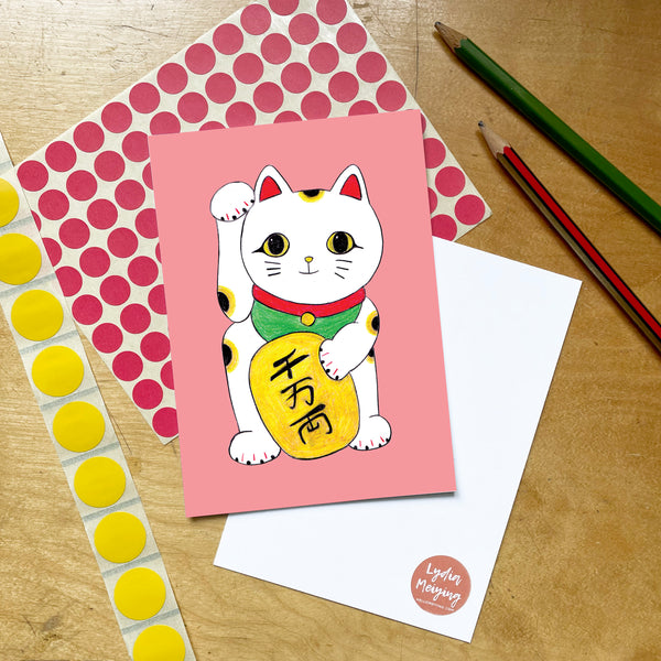 Maneki Neko - Postcard