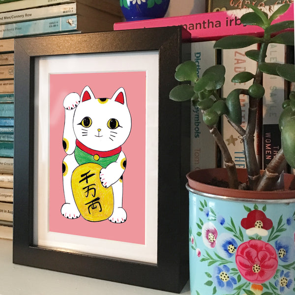 Maneki Neko - Framed Mini Print