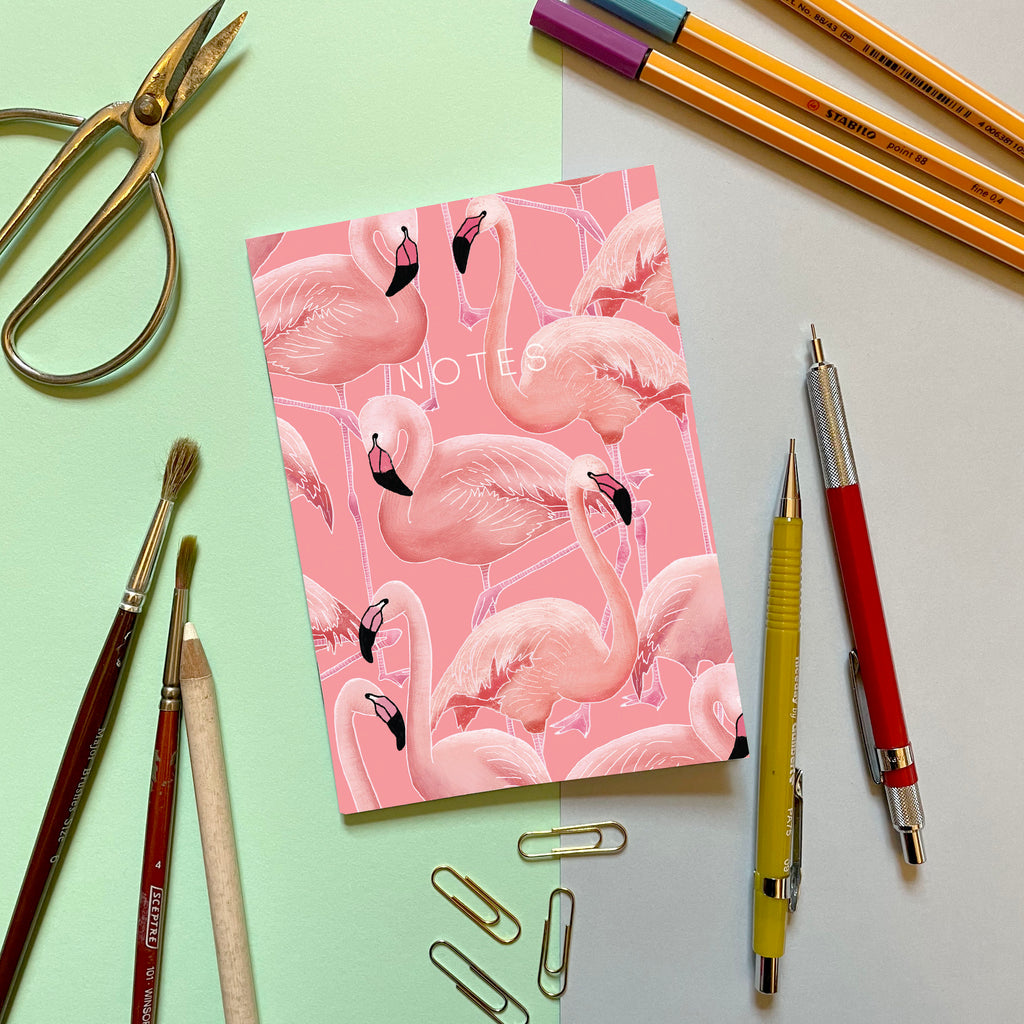 Pink Flamingos - Mini Notebook
