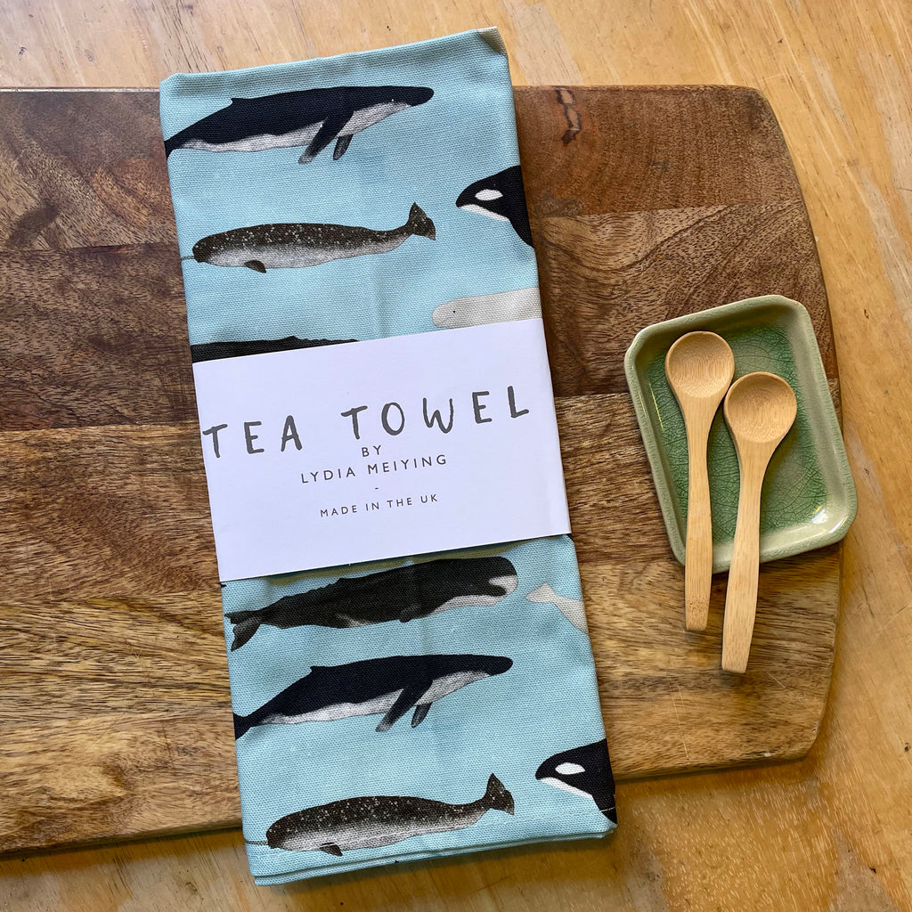 Whales - Tea Towel