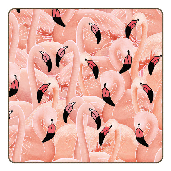 A Flamboyance of Flamingos - Coaster